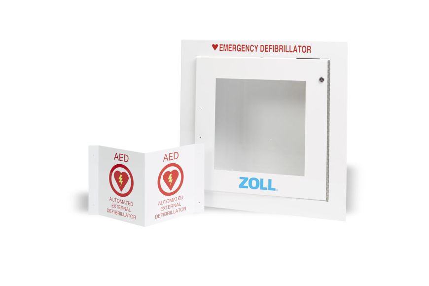 ZOLL AED Plus Standard Metal Wall Cabinet with ZOLL Logo - CardiacDirect