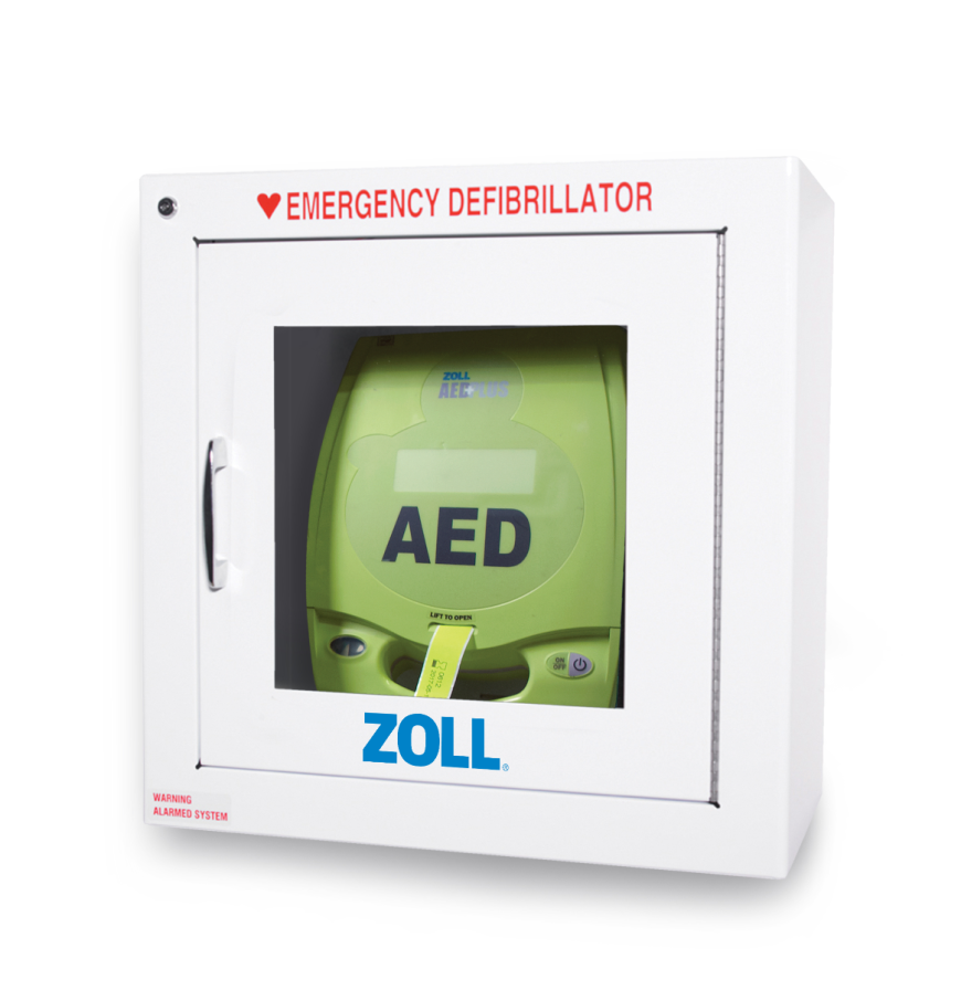 ZOLL AED Plus Standard Metal Wall Cabinet with ZOLL Logo - CardiacDirect